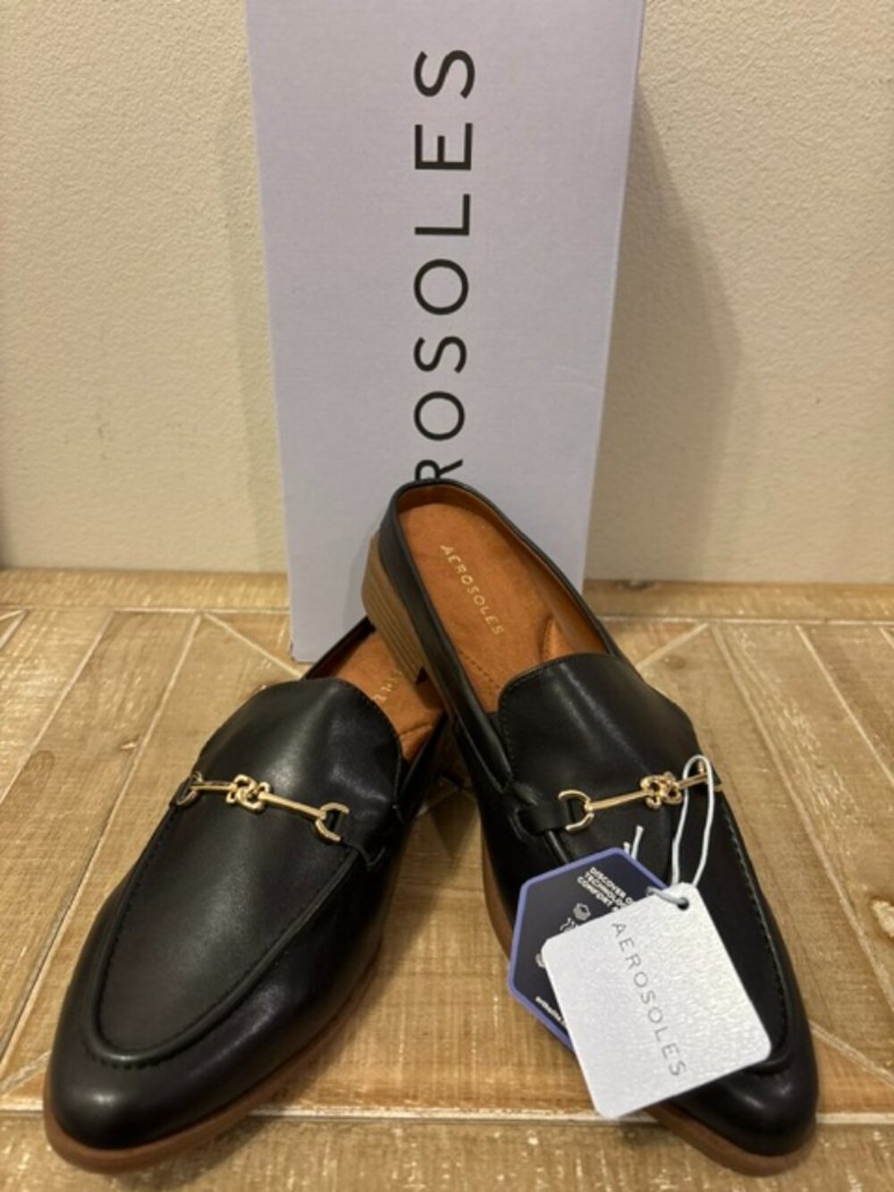 NEW Aerosoles Erik Slip-On Mules Pointed Toe Black Memory Foam Size 9.5 or 10